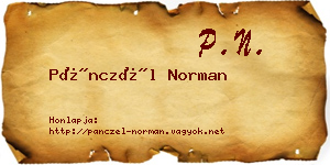 Pánczél Norman névjegykártya