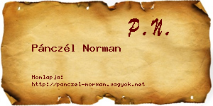 Pánczél Norman névjegykártya