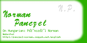 norman panczel business card